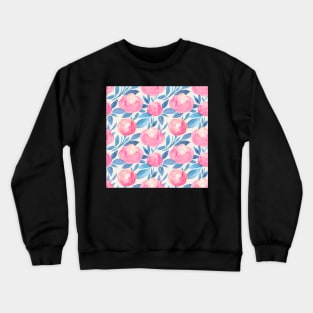 Bold Pink Watercolor Floral Crewneck Sweatshirt